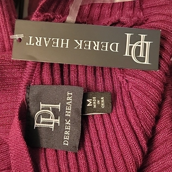 Derek Heart Burgundy/Wine Knit Cage Back Dress, NWT.  Size Jr. M - Picture 4 of 6